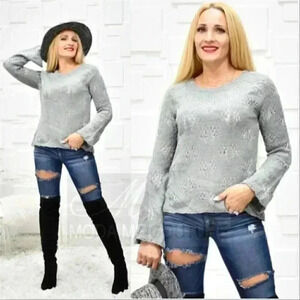 HEATHER Gray Silver Sweater